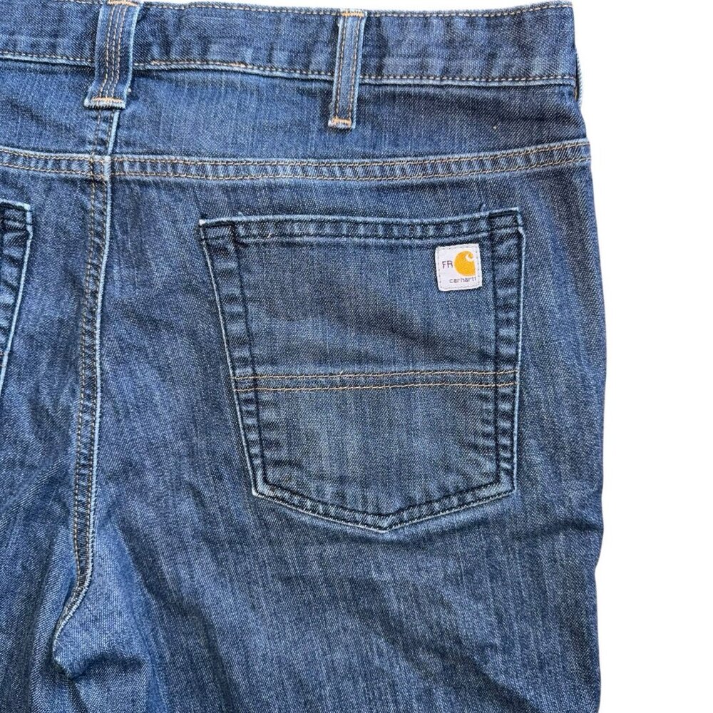 Carhartt Women FR Jeans 14 Regular Original Fit CAT 2 Flame Resistant Blue Denim - Picture 7 of 11
